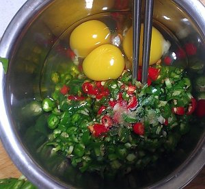 辣椒炒蛋过程